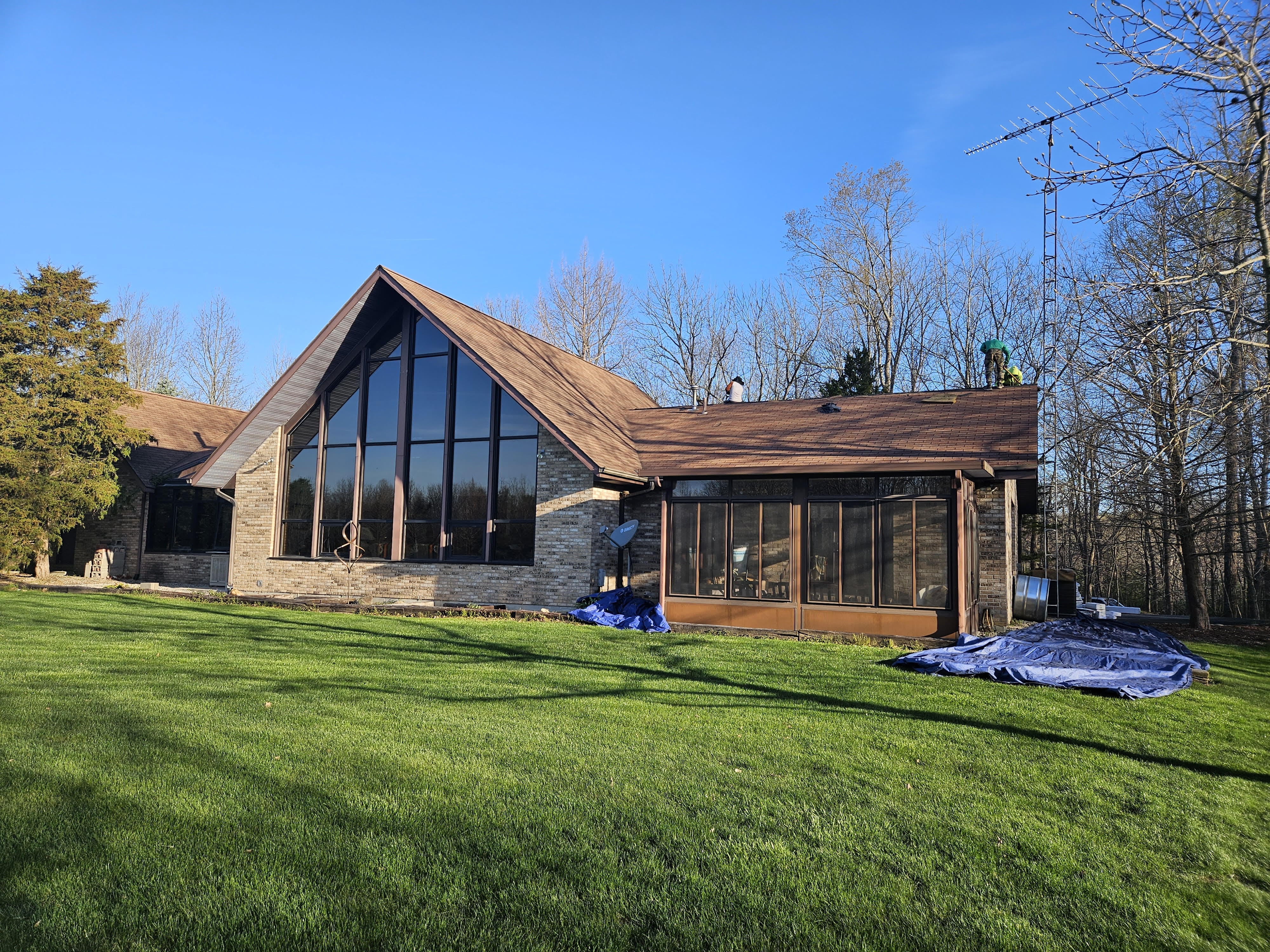 A-Frame Metal Roof — Standing seam metal roof installed on a steep A-frame home.